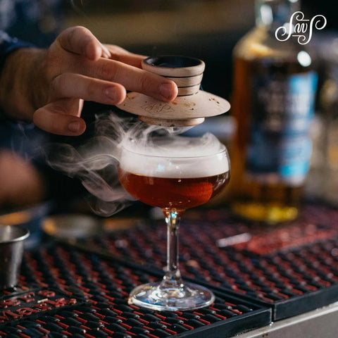 smoked-cocktail-wood-saucer-on-top-of-glass